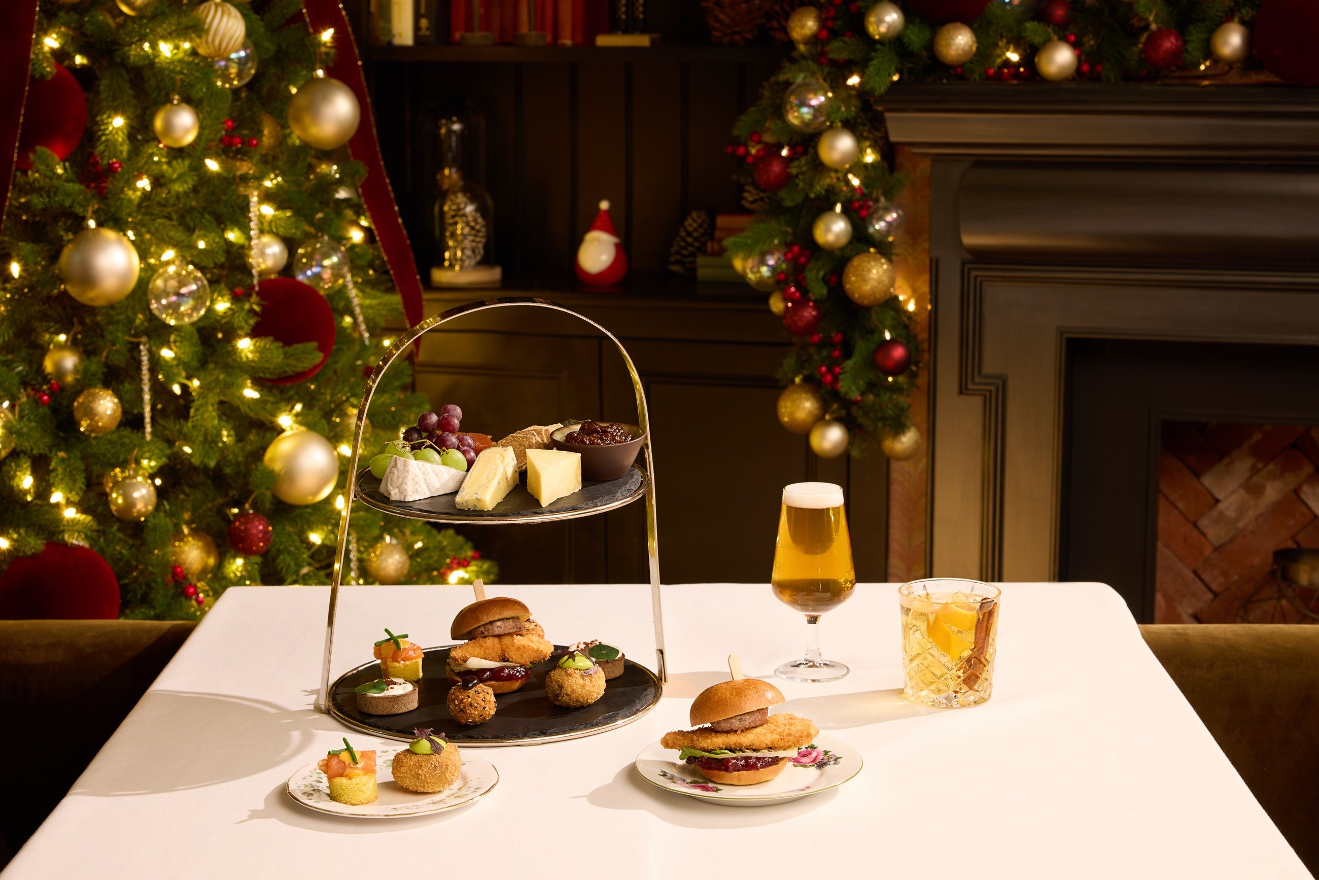 Traditional Festive Afternoon Tea table setting