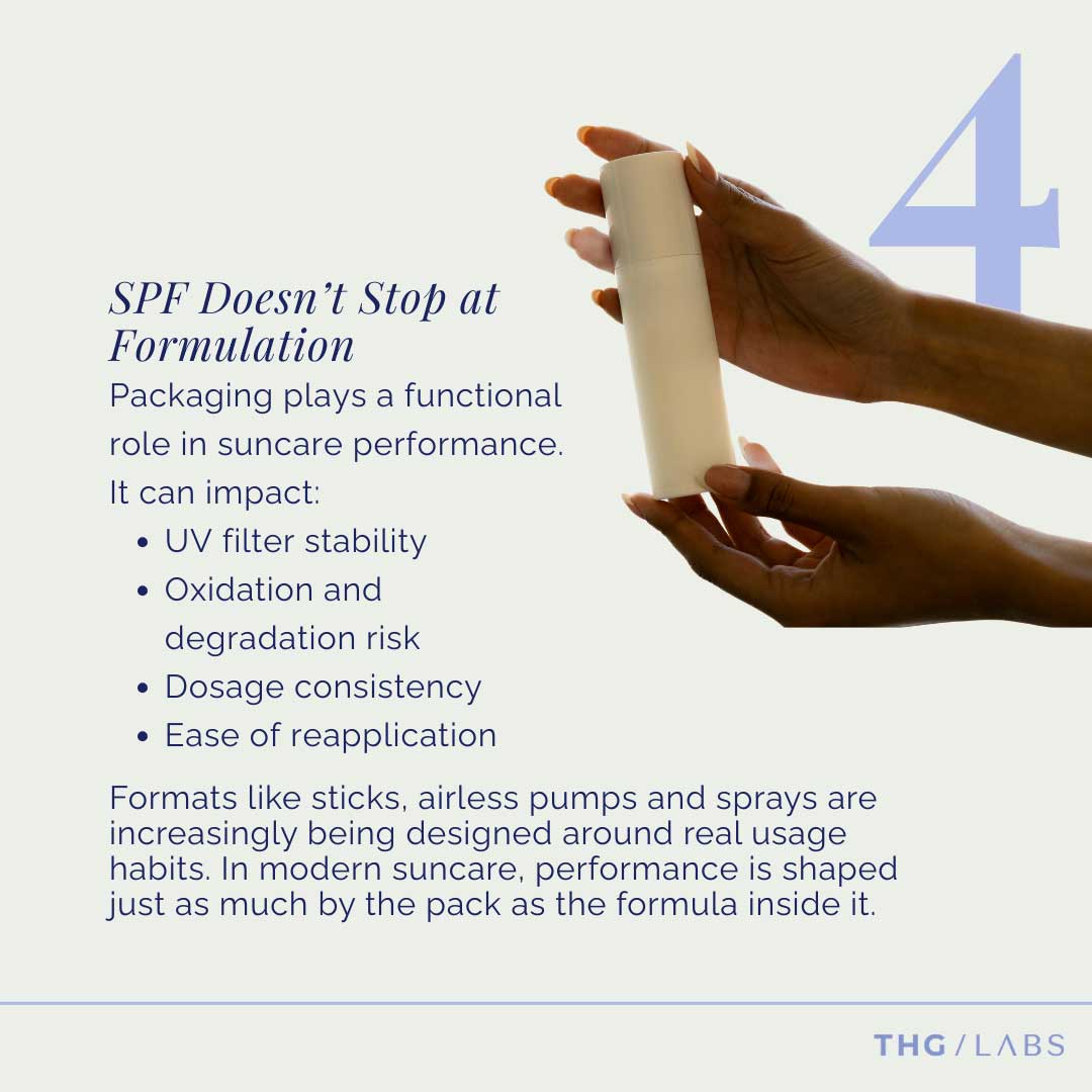: Suncare packaging innovation supporting UV filter stability and SPF performance explored by THG LABS
