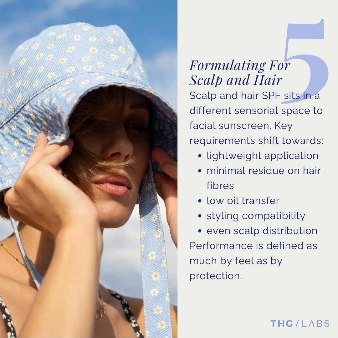 Lightweight scalp SPF and styling-compatible suncare formulation development by THG LABS