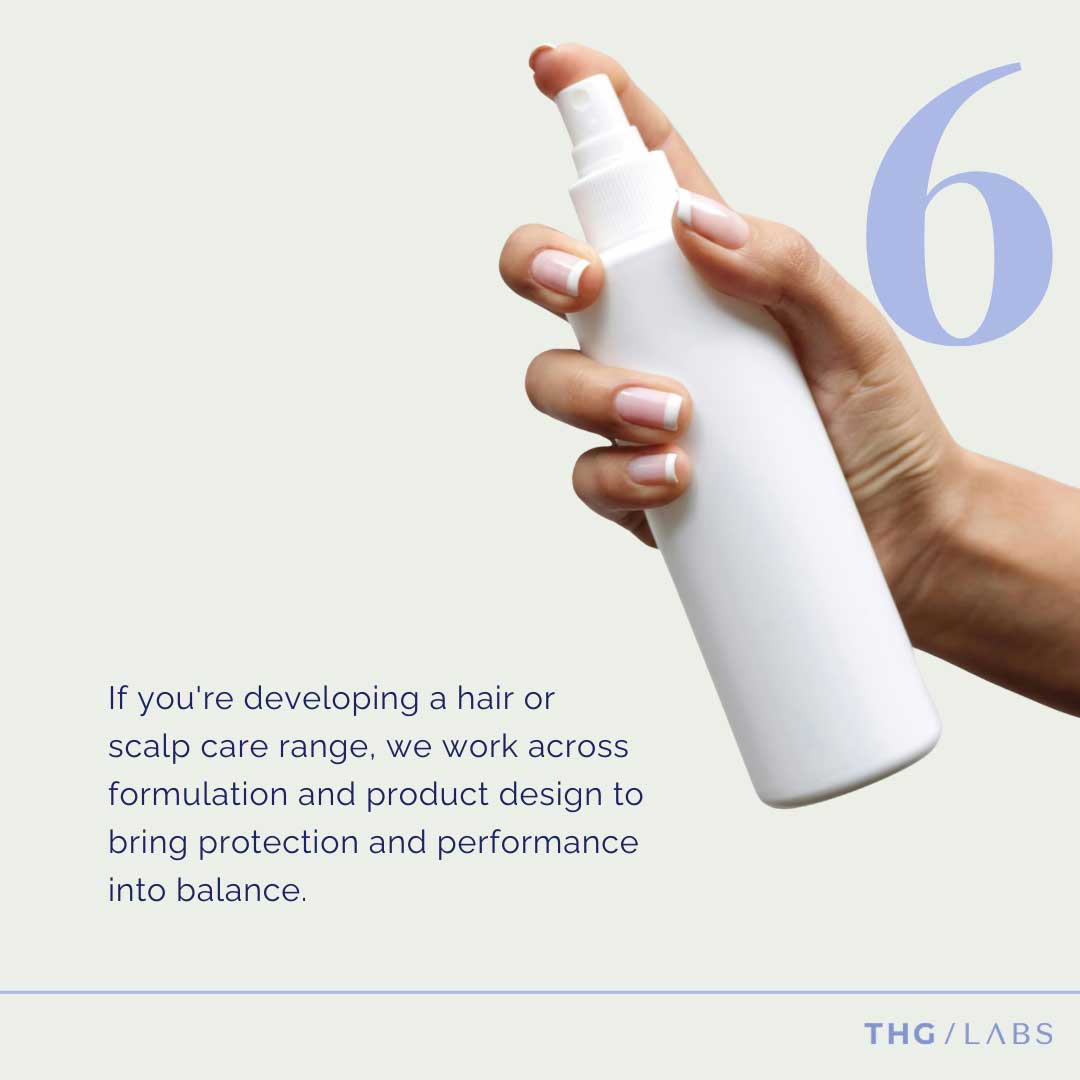 THG LABS scalp and hair SPF product development expertise balancing UV protection and sensory performance
