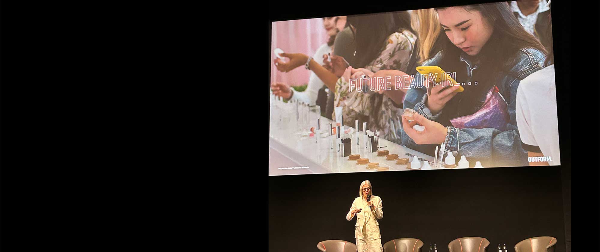 Speaker presenting at CEW Future of Beauty Summit 