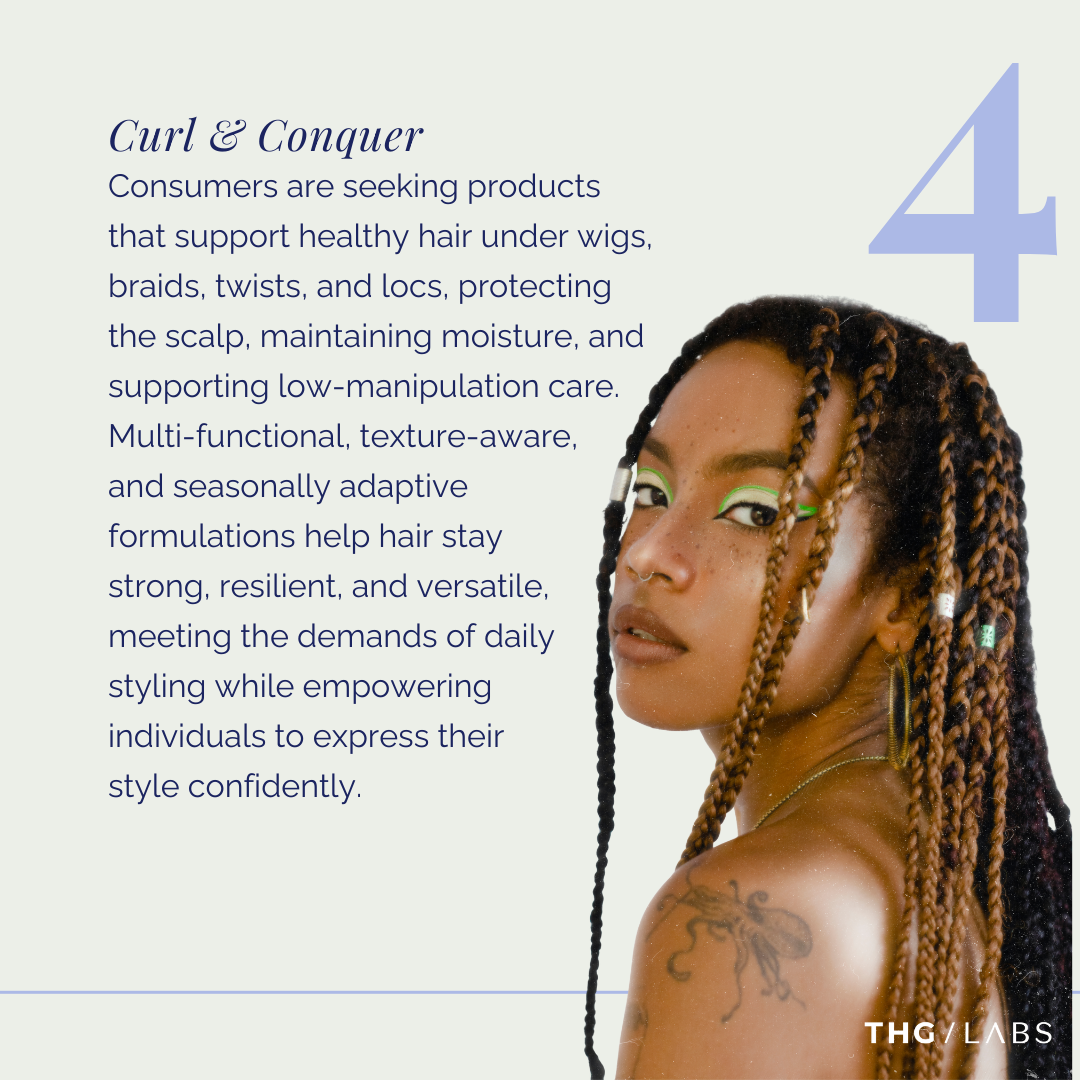 Woman with braids representing low-manipulation routines.