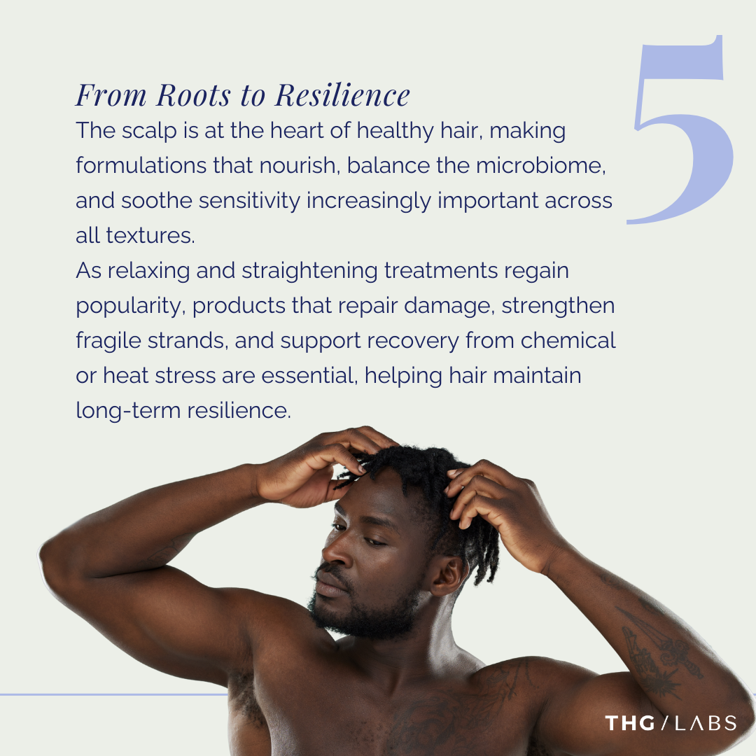 Man touching his scalp representing scalp health.