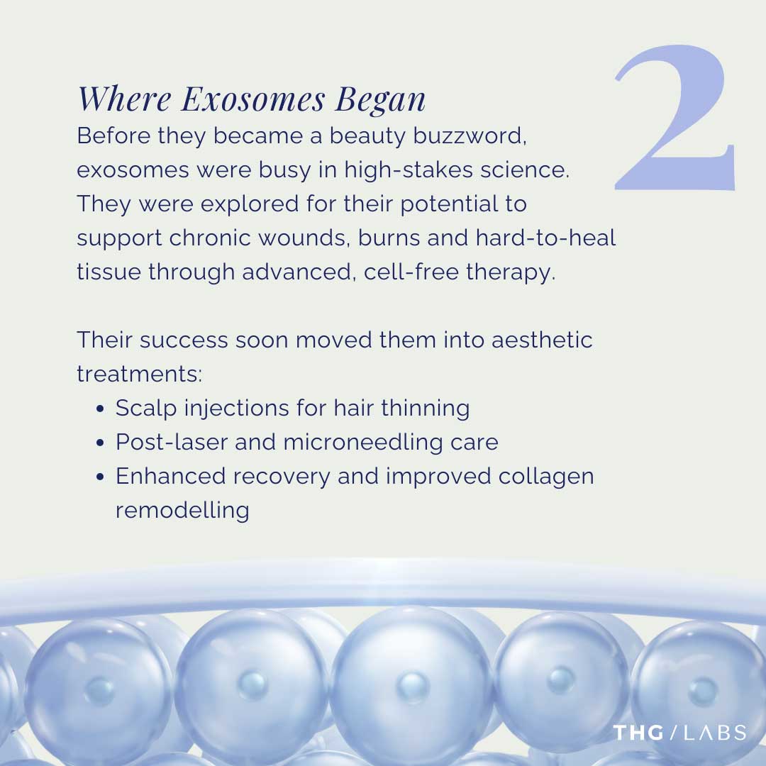 Conceptual image referencing the medical origins of exosomes and regenerative research