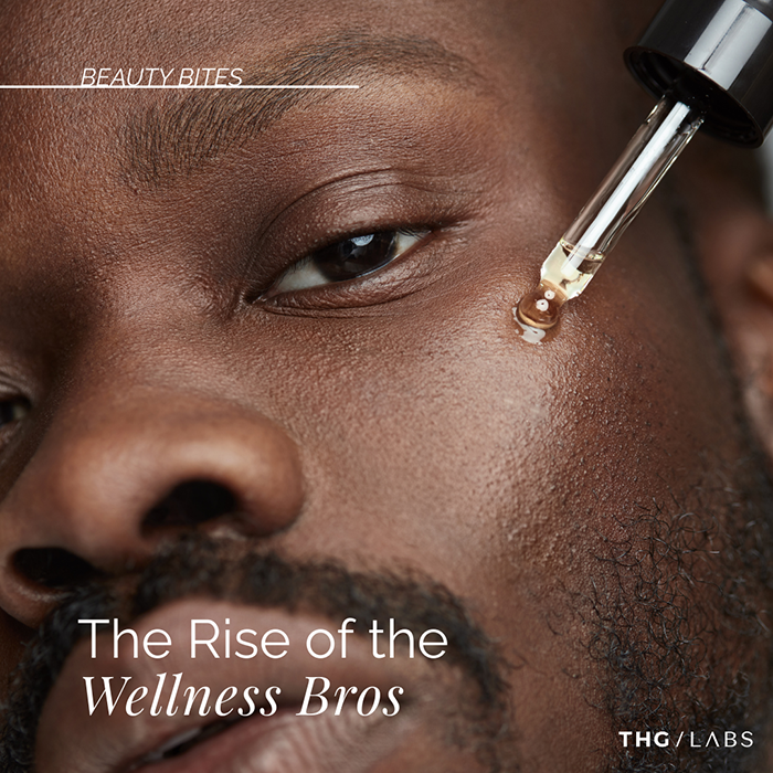 Graphic introducing the growing male wellness trend and its influence on grooming behaviours.