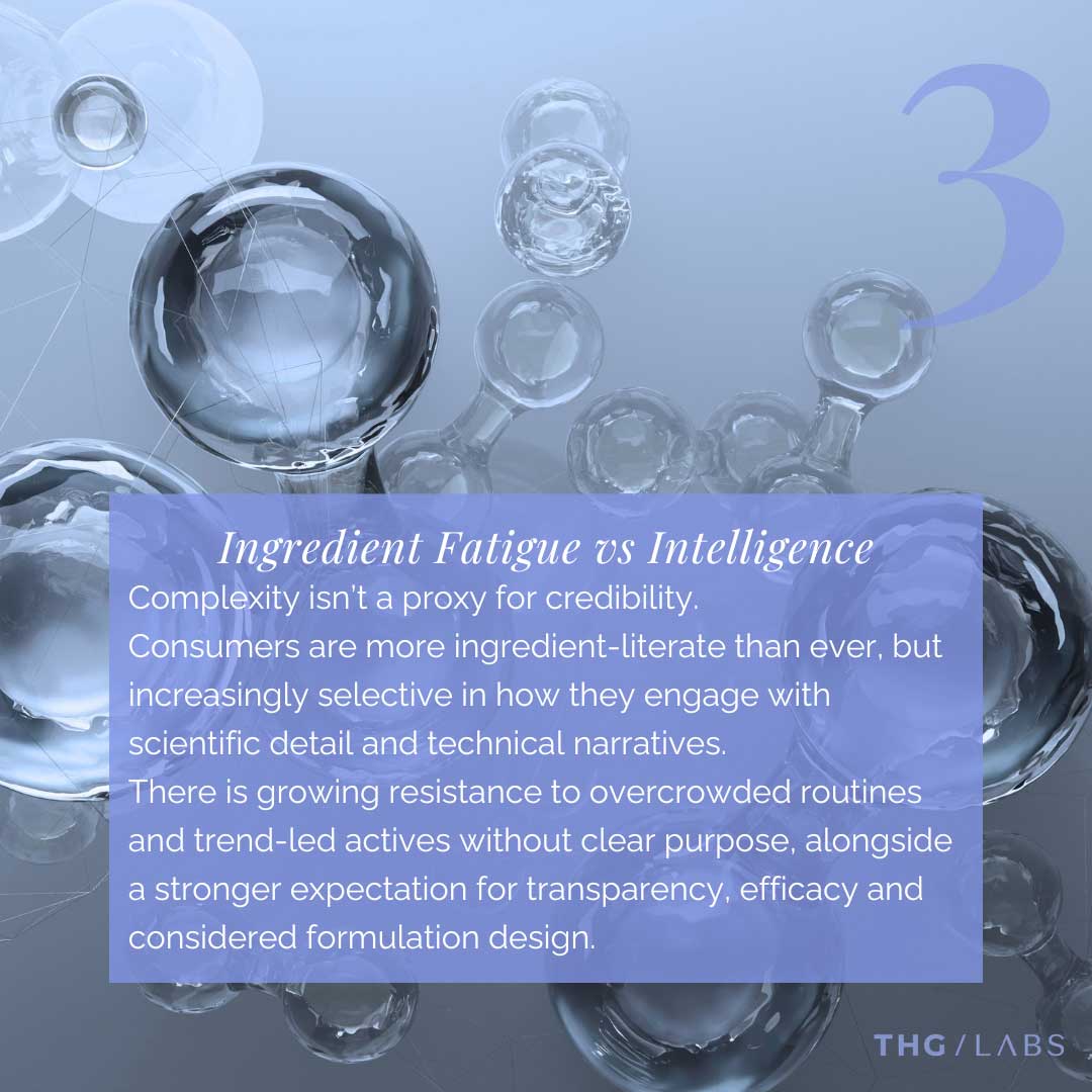 Purposeful skincare formulation focusing on ingredient transparency, efficacy and simplified routines.