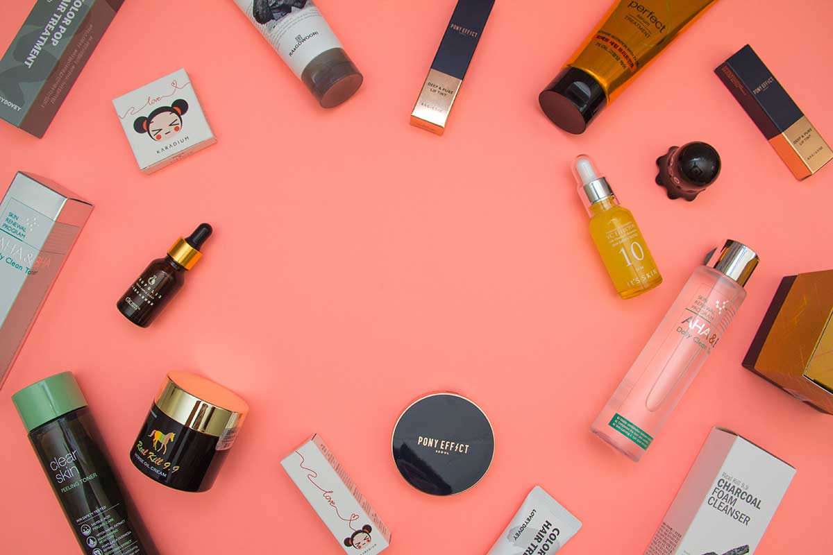 Beauty products arranged to suggest a product immersion session exploring global beauty innovation, formulation formats and sensory product development.