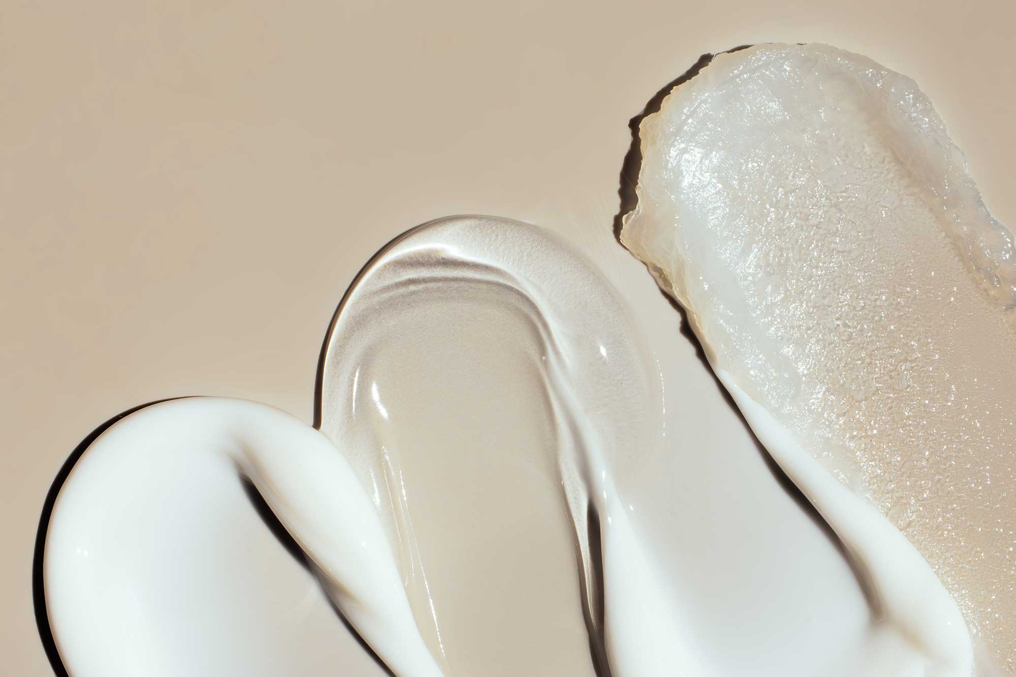 Cosmetic formulation textures representing THG LABS’ product development expertise across skincare, haircare and beauty categories.