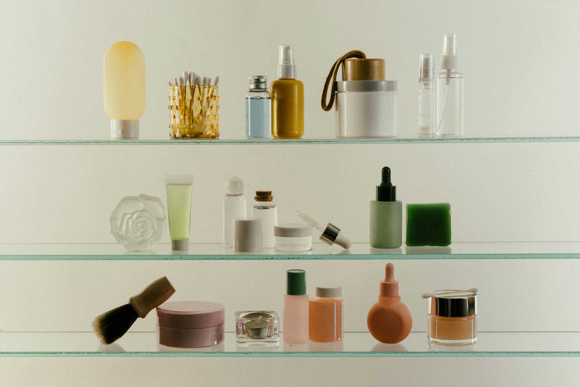 Curated assortment of skincare and beauty packaging formats 