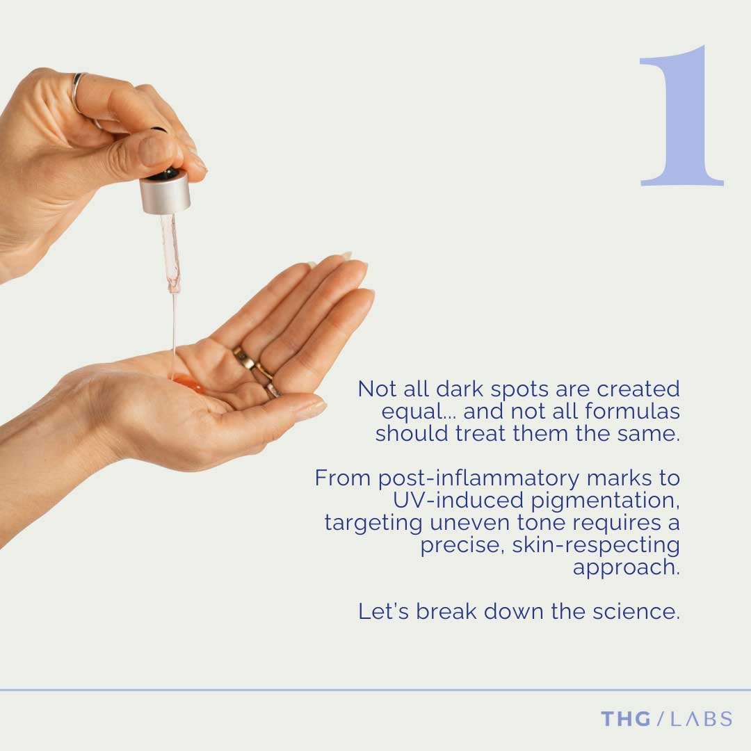 Dropper serum texture representing precision skincare formulation approaches for hyperpigmentation and uneven skin tone correction